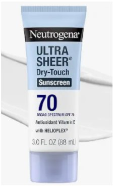 Neutrogena Ultra Sheer Sunscreen, SPF 70